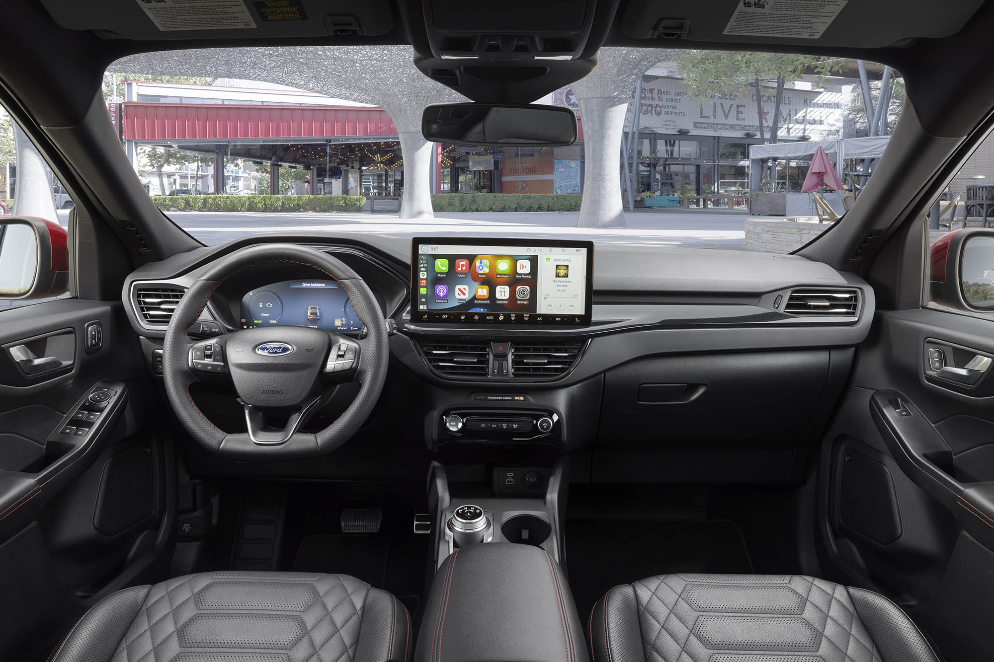 Ford Escape interior in black.