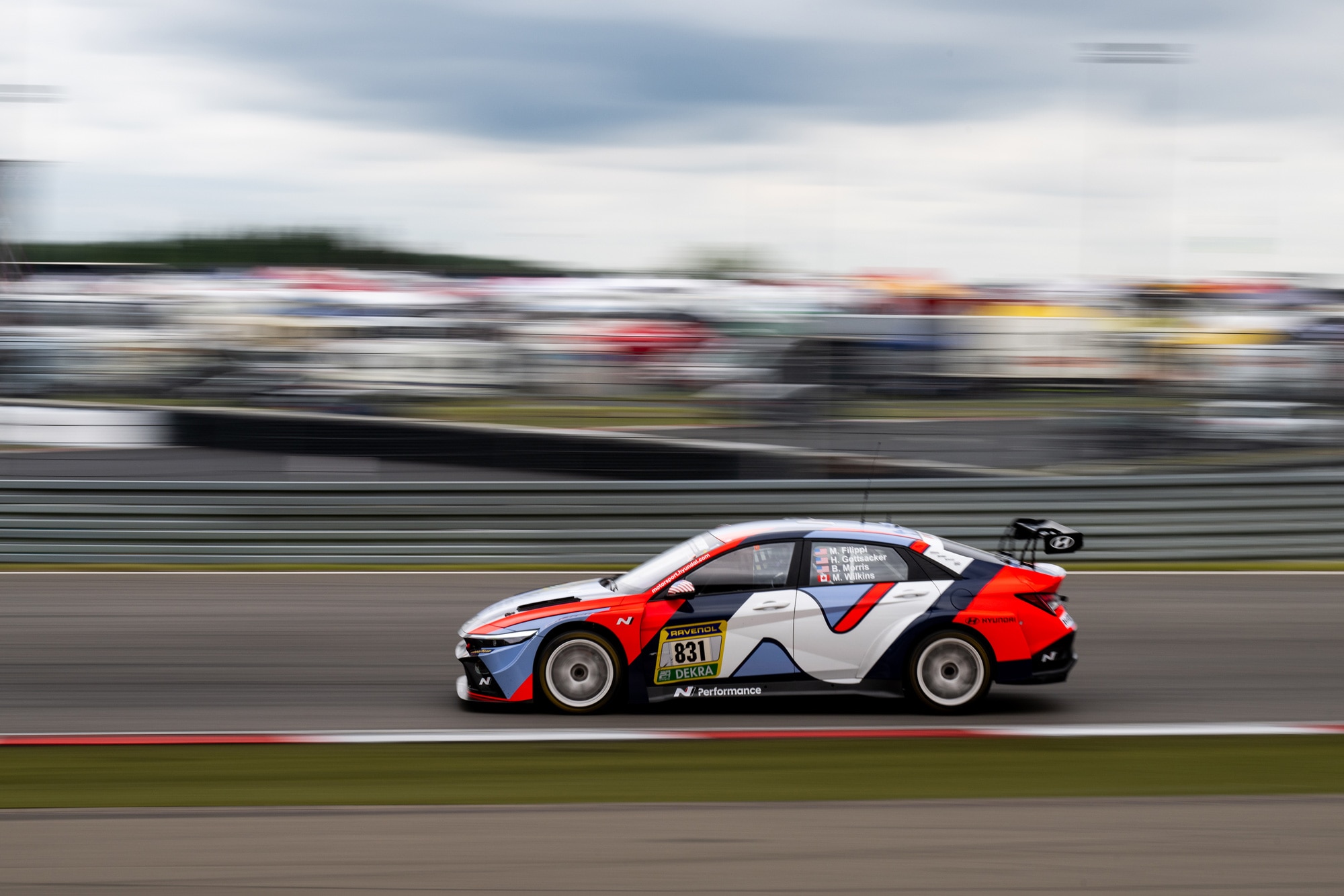 A Hyundai Elantra N racing at the N&uuml;rburgring