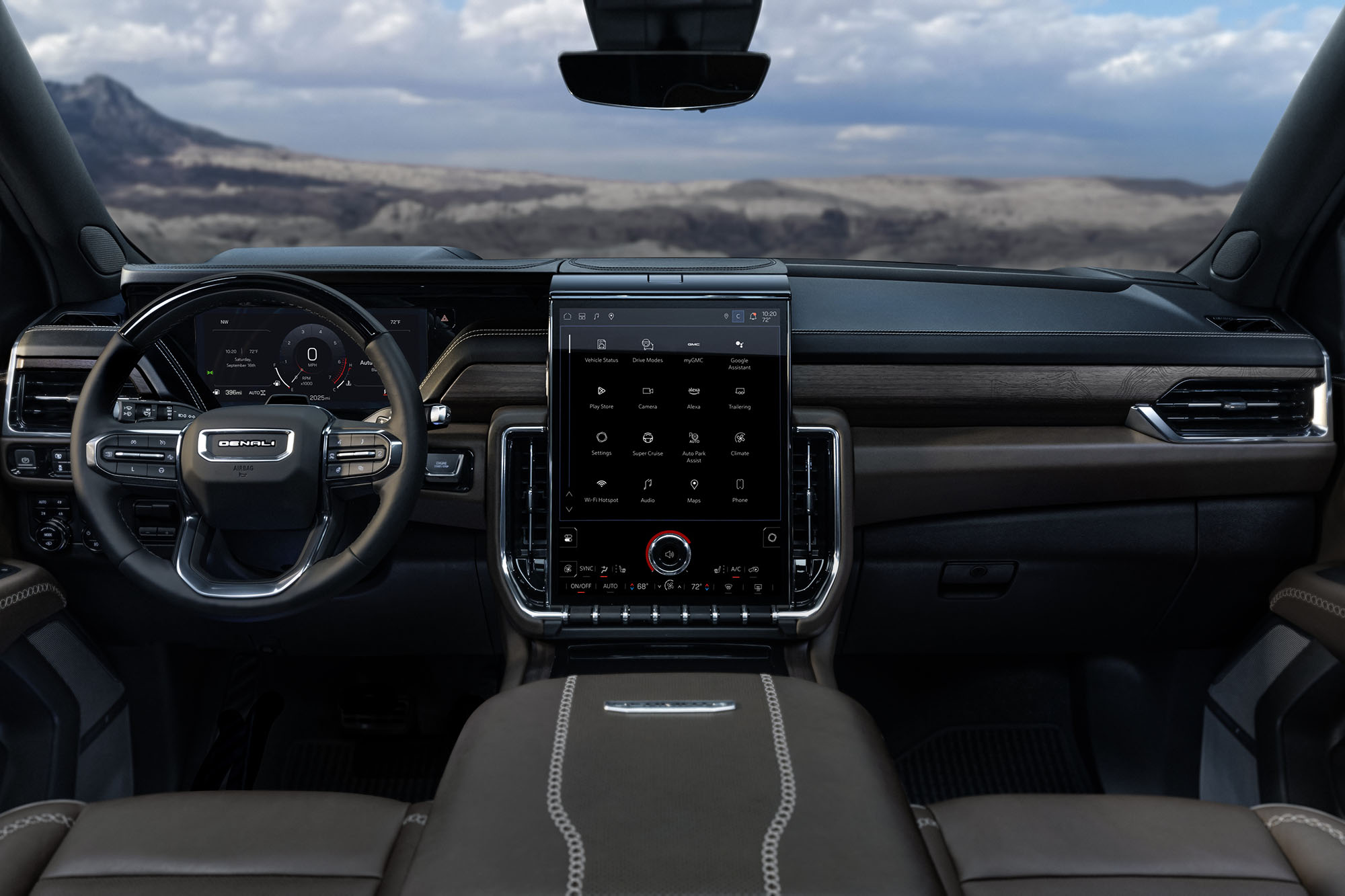 The front seats and dashboard of a 2025 GMC Yukon