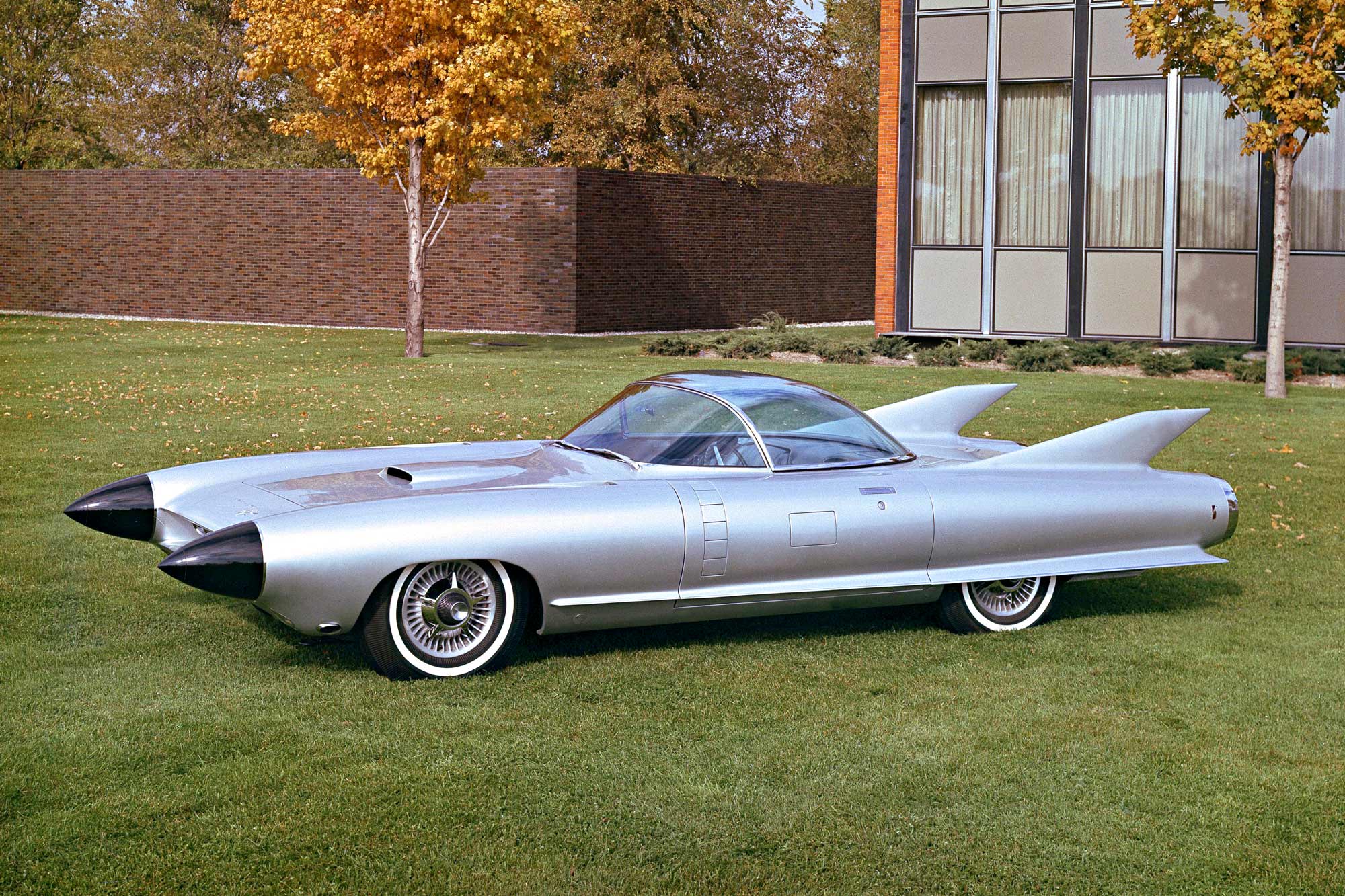 1959 Cadillac Cyclone concept car on lawn