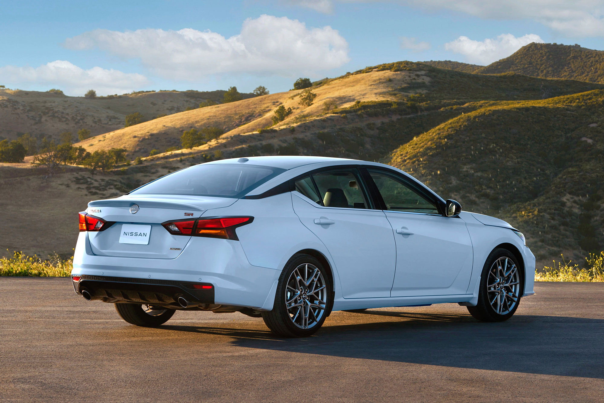 Rear of a white 2024 Nissan Altima