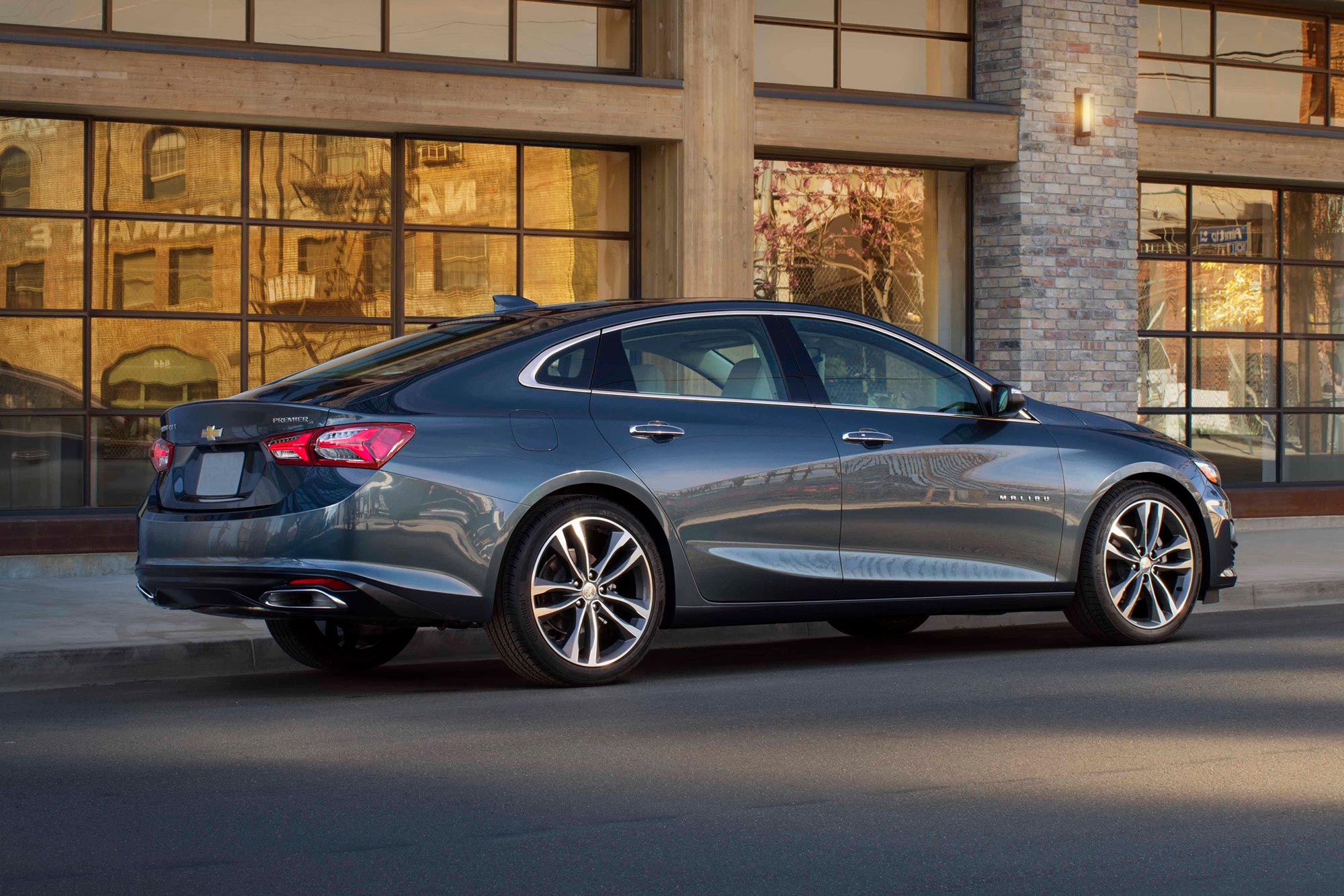 Side of a dark gray 2024 Chevrolet Malibu