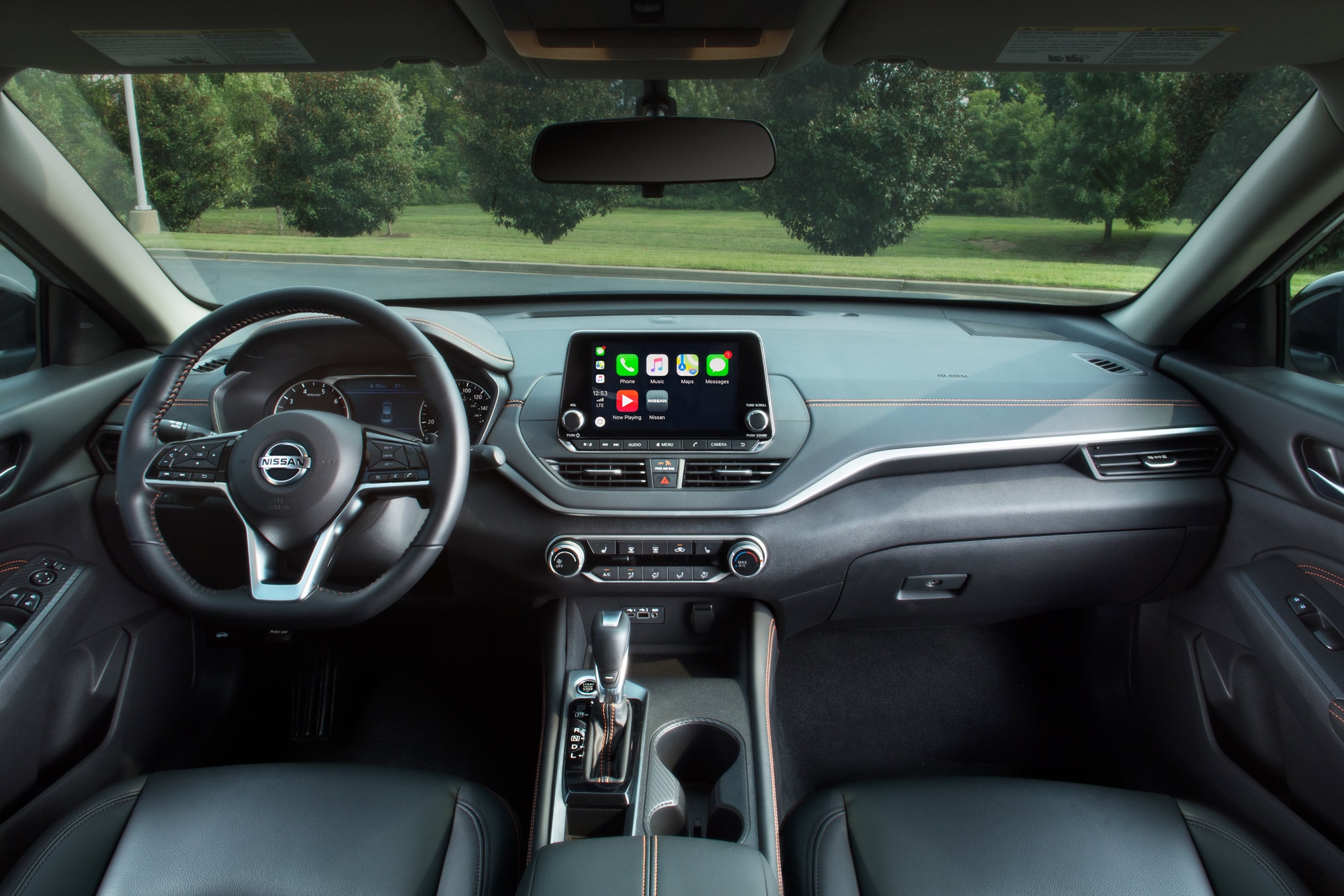 Dashboard and steering wheel in a 2024 Nissan Altima