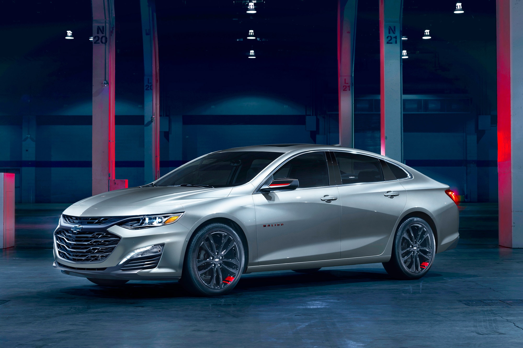 Front of a silver 2024 Chevrolet Malibu