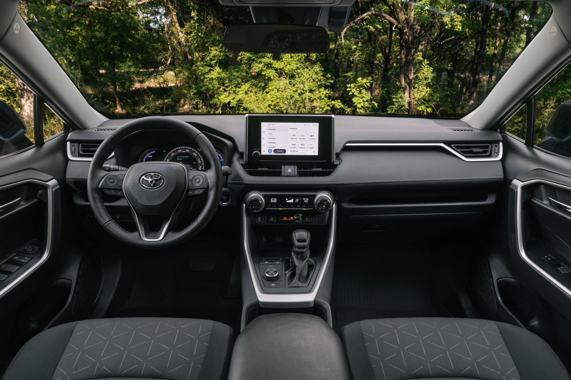 Steering wheel and dashboard of a 2024 Toyota RAV4