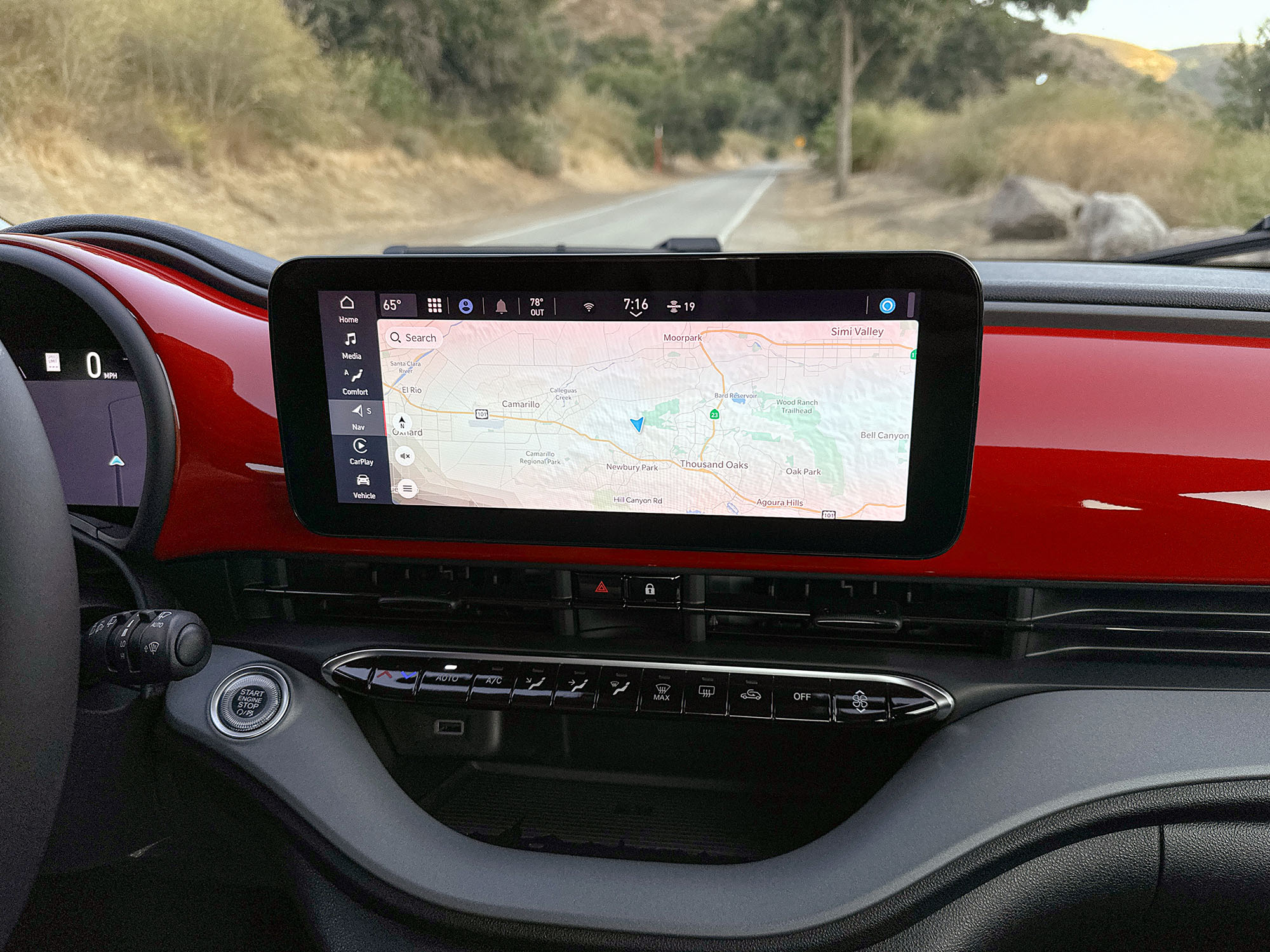 2024 Fiat 500e Uconnect 5 infotainment system's navigation map