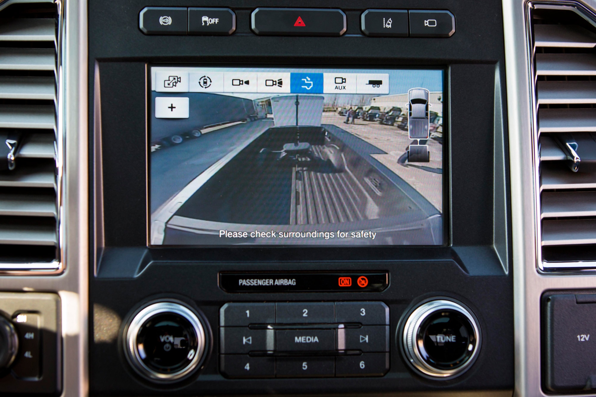 Backup camera monitor in a Ford truck