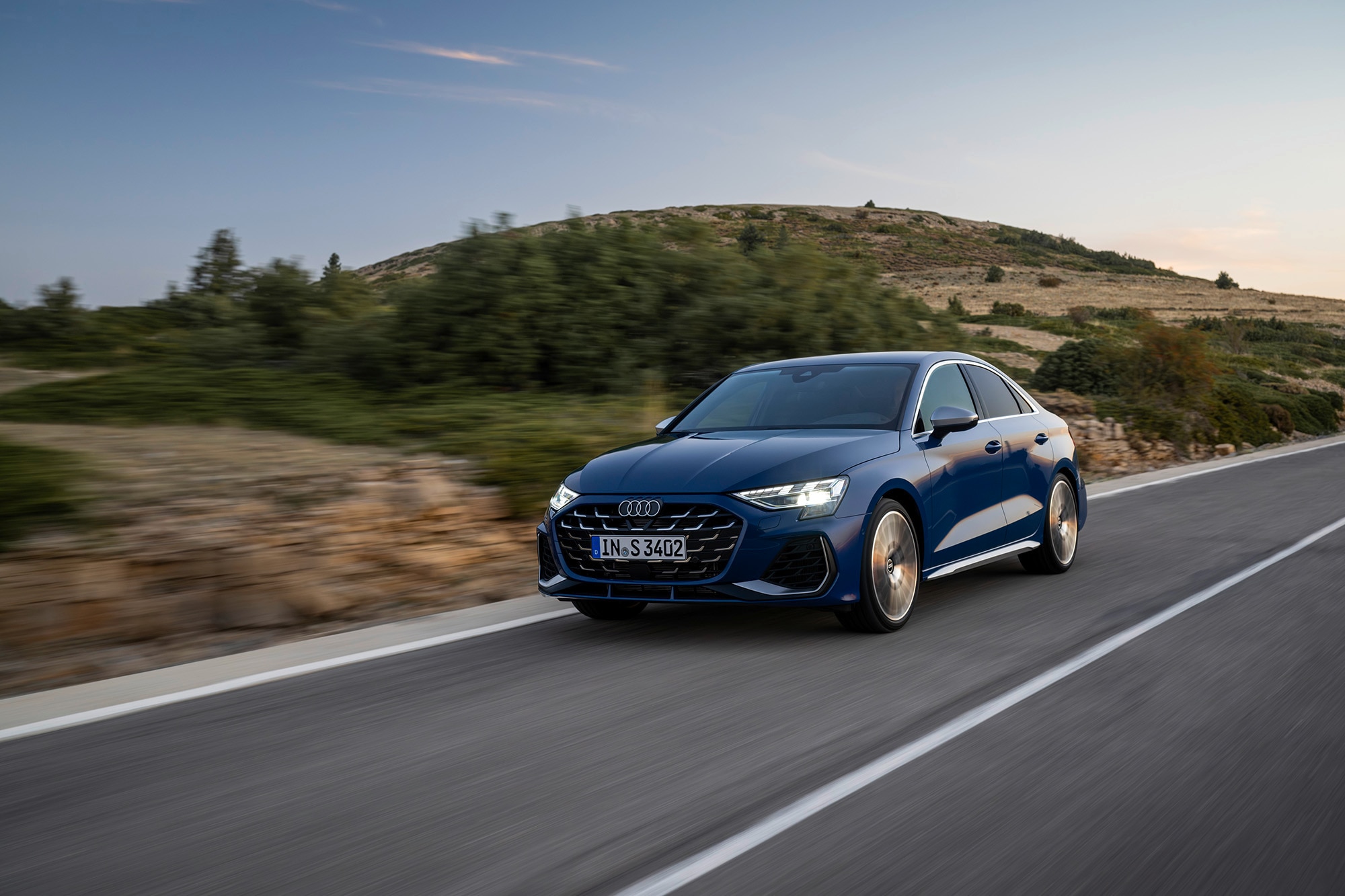 2025 Audi S3 in blue driving