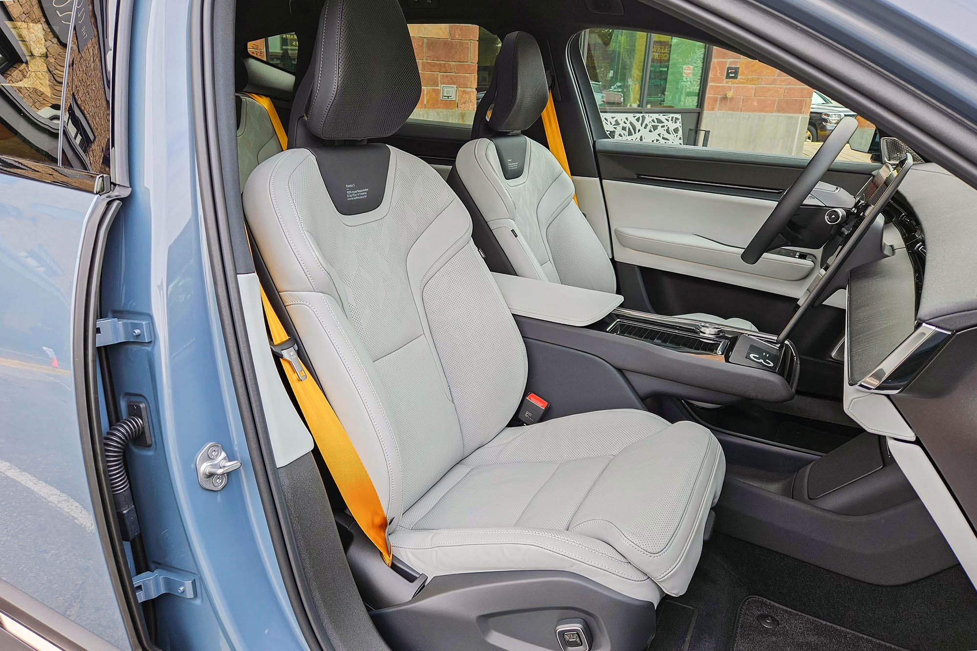 2025 Polestar 3 Launch Edition interior showing the front seats.