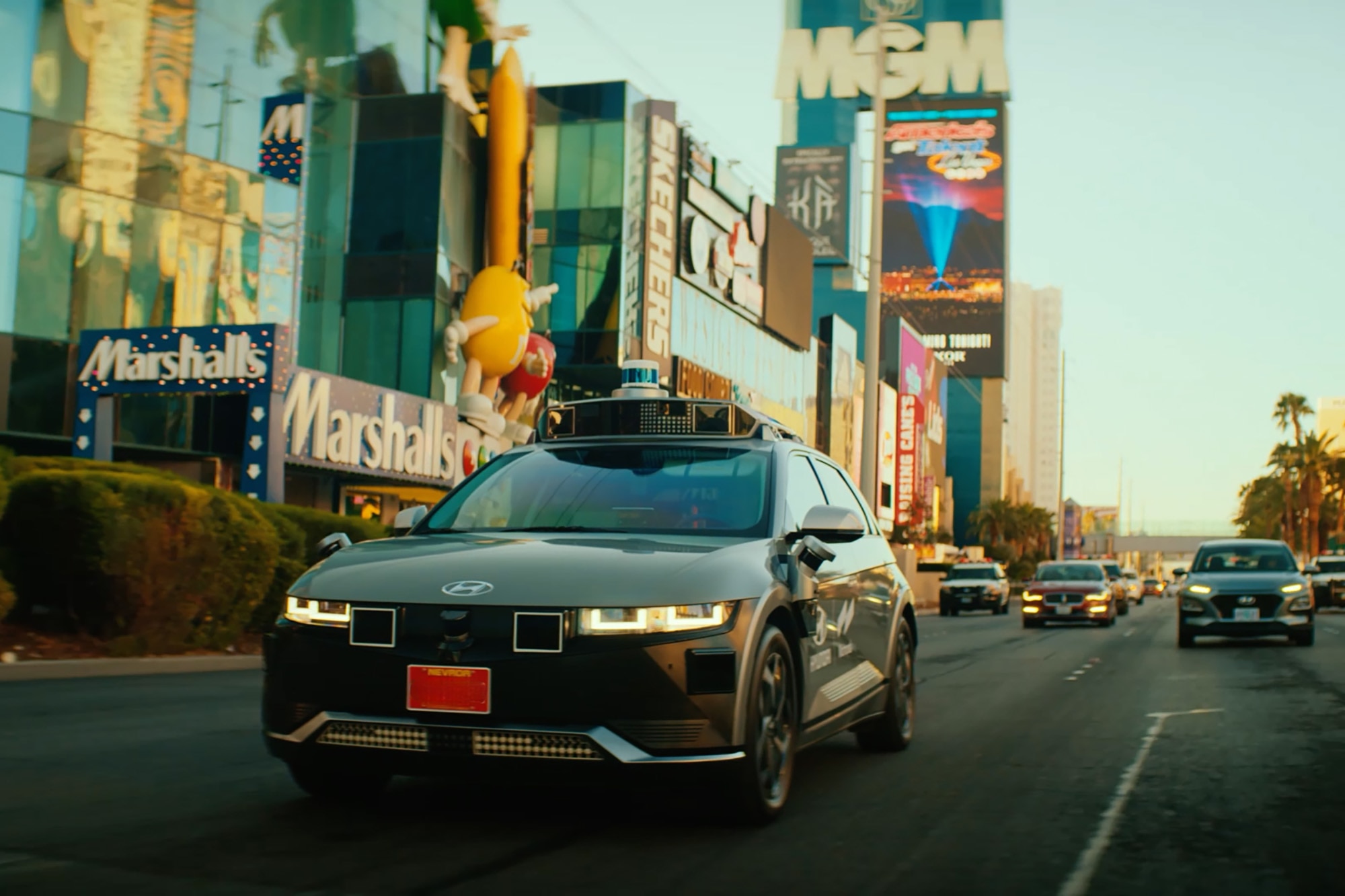 Hyundai Ioniq 5 EV used as a robo-taxi in Las Vegas.