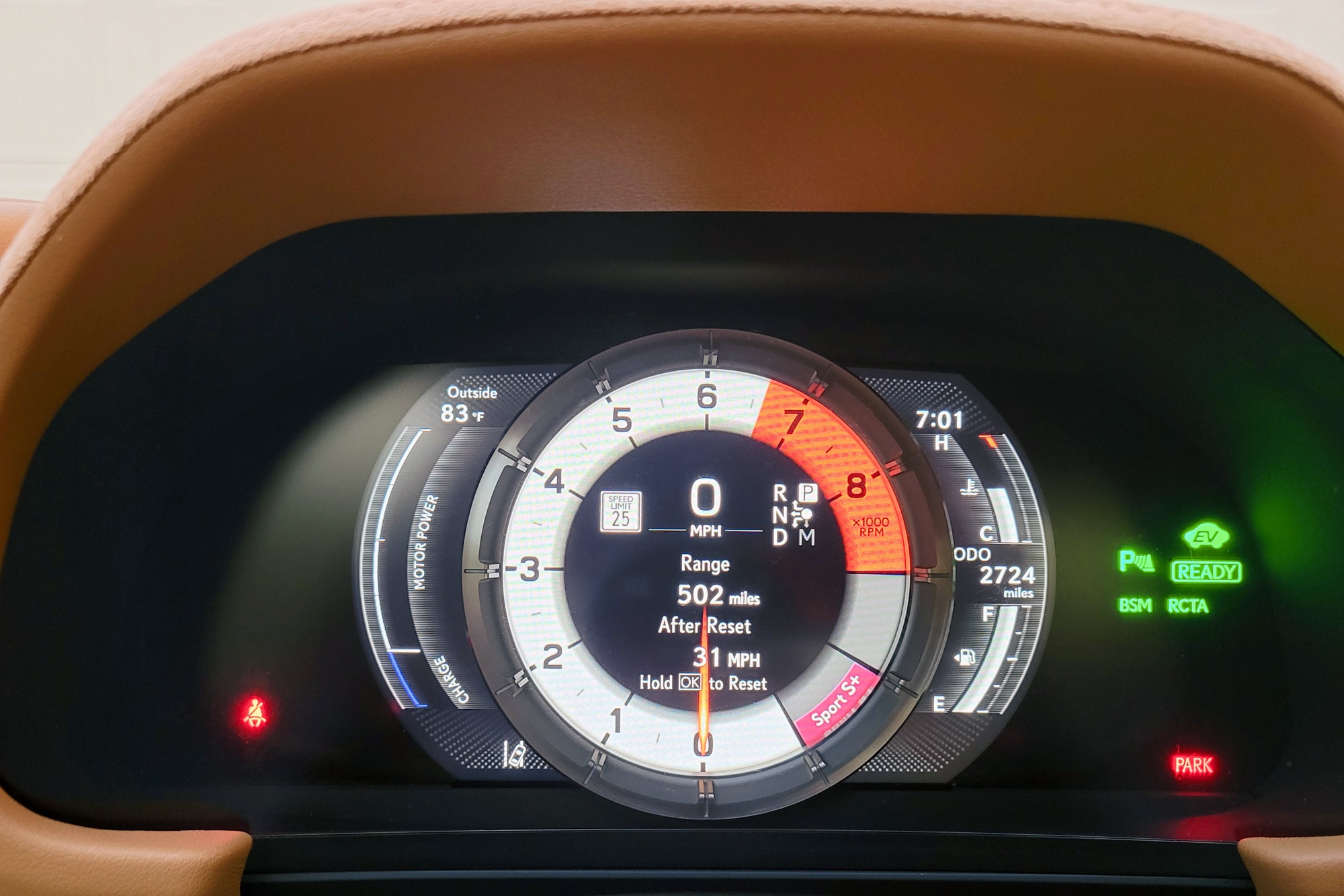 2024 Lexus LC 500h interior showing the digital gauges