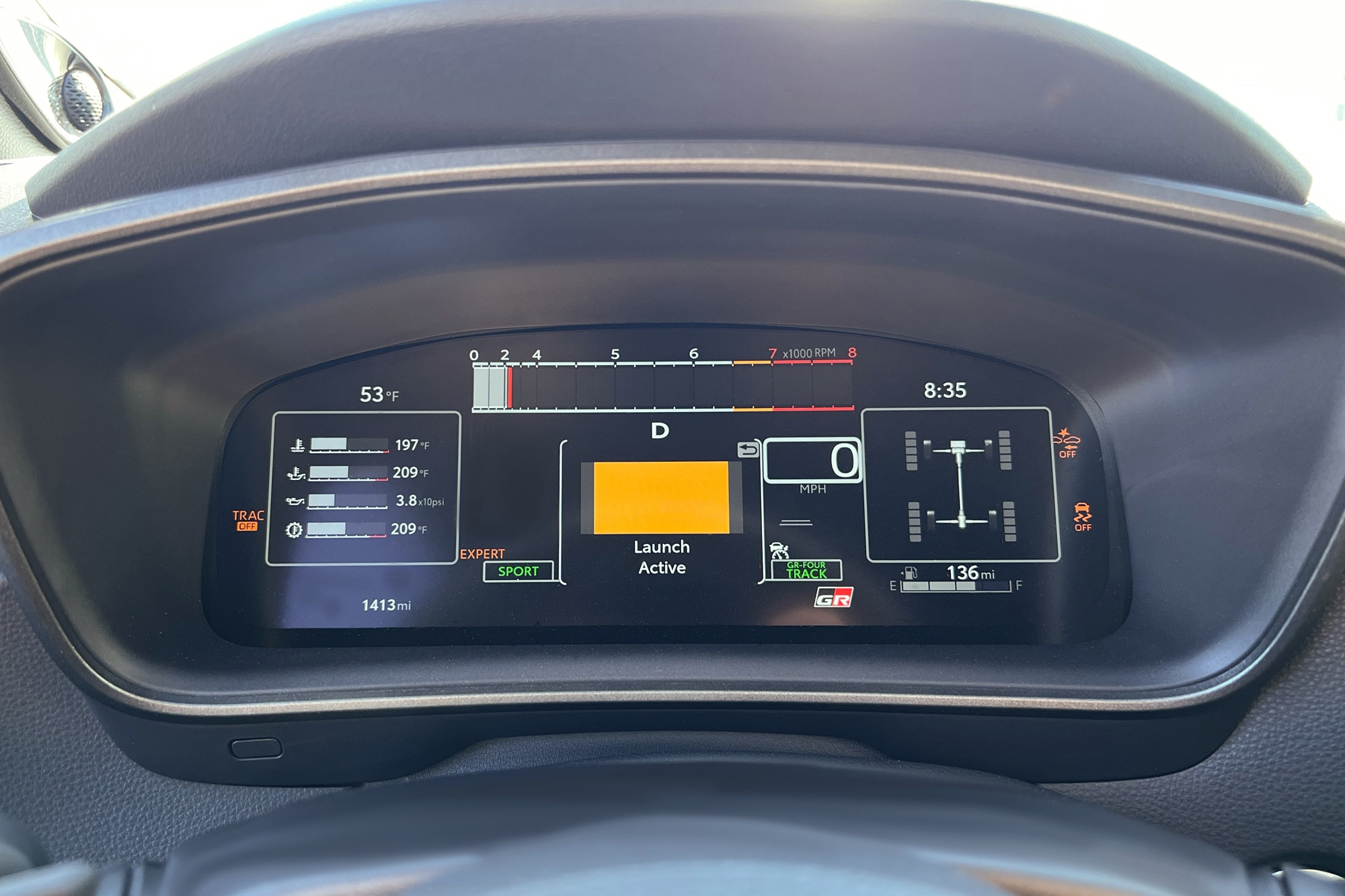 Digital gauges and new launch-control system in a 2025 Toyota GR Corolla Premium Plus