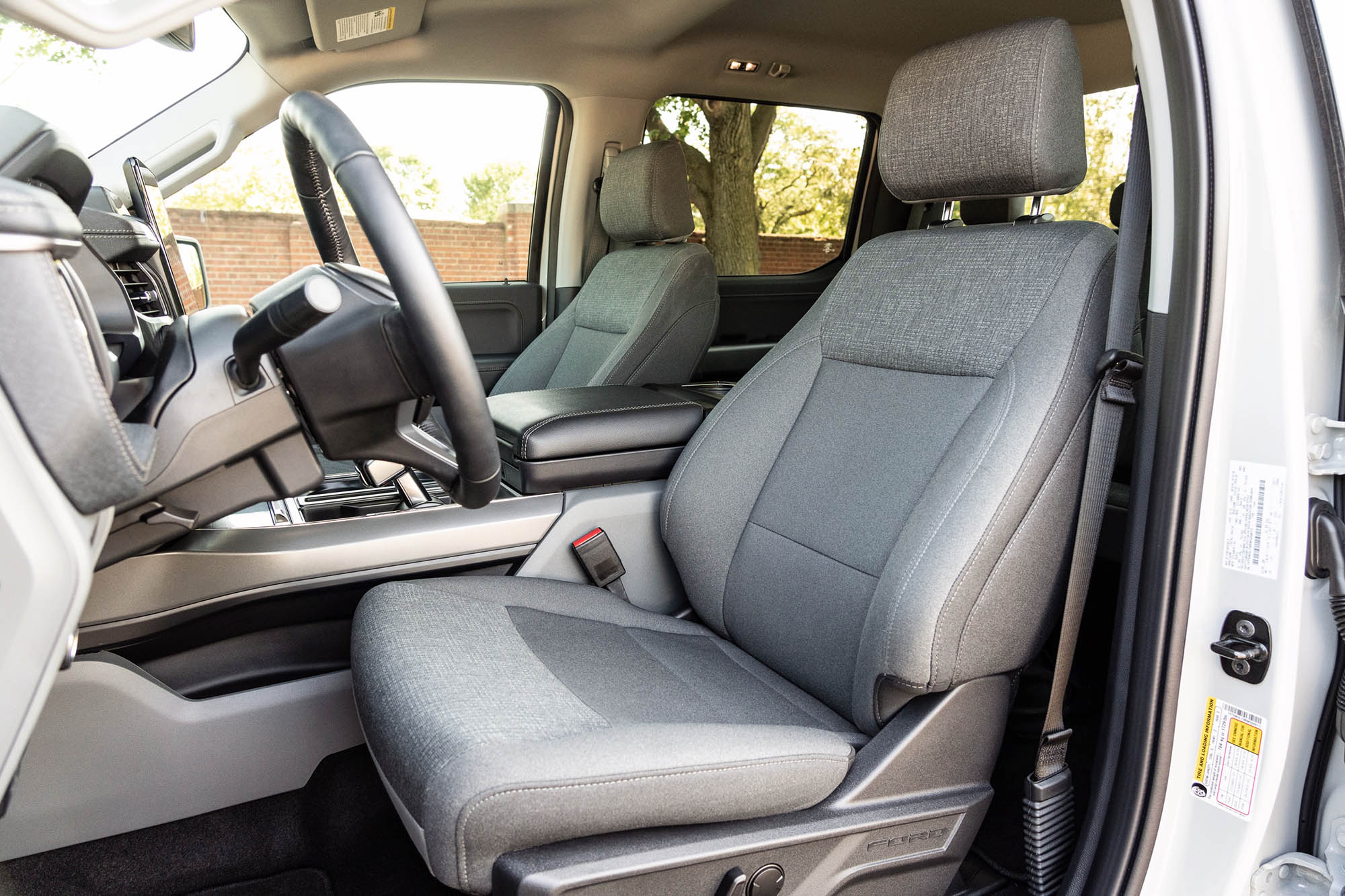 2024 Ford F-150 Lightning Flash interior showing the front seats.