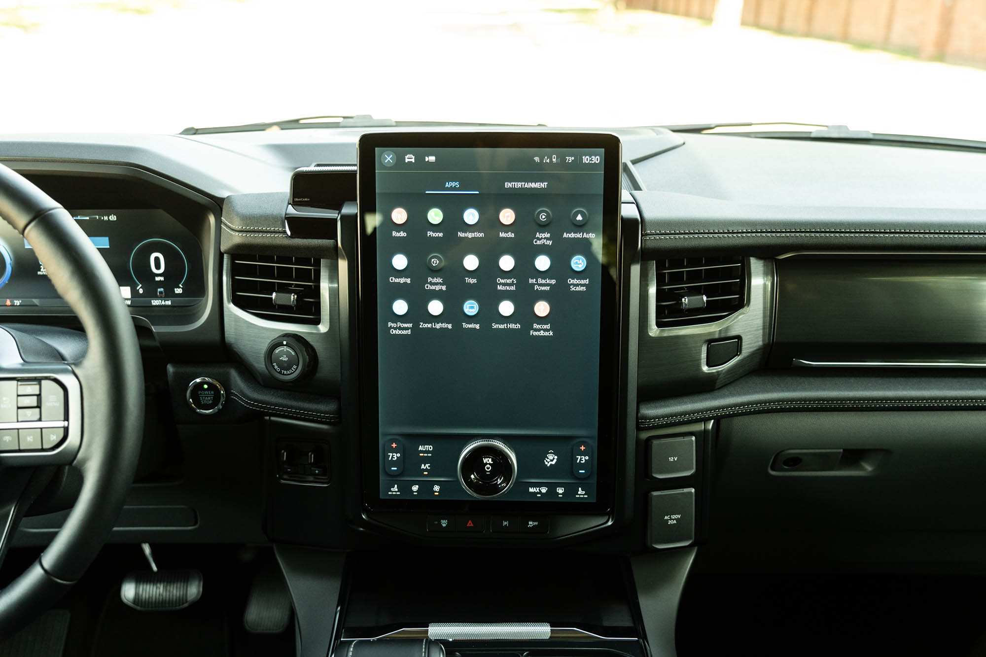 2024 Ford F-150 Lightning Flash interior showing the Sync 4A infotainment system.