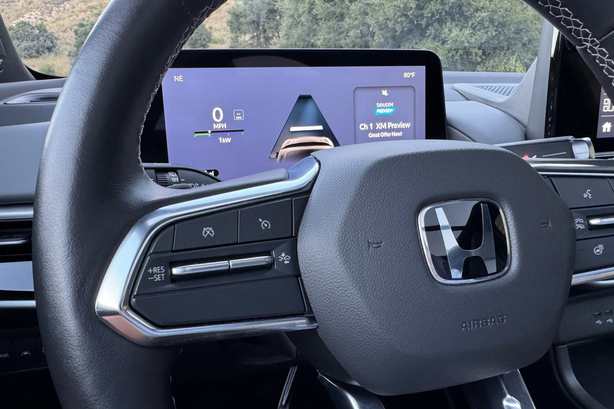 2024 Honda Prologue Elite interior showing the safety features and digital gauges.