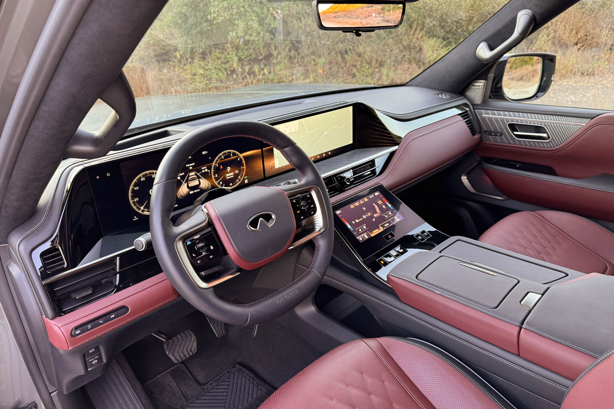 2025 Infiniti QX80 Autograph interior in Burgundy