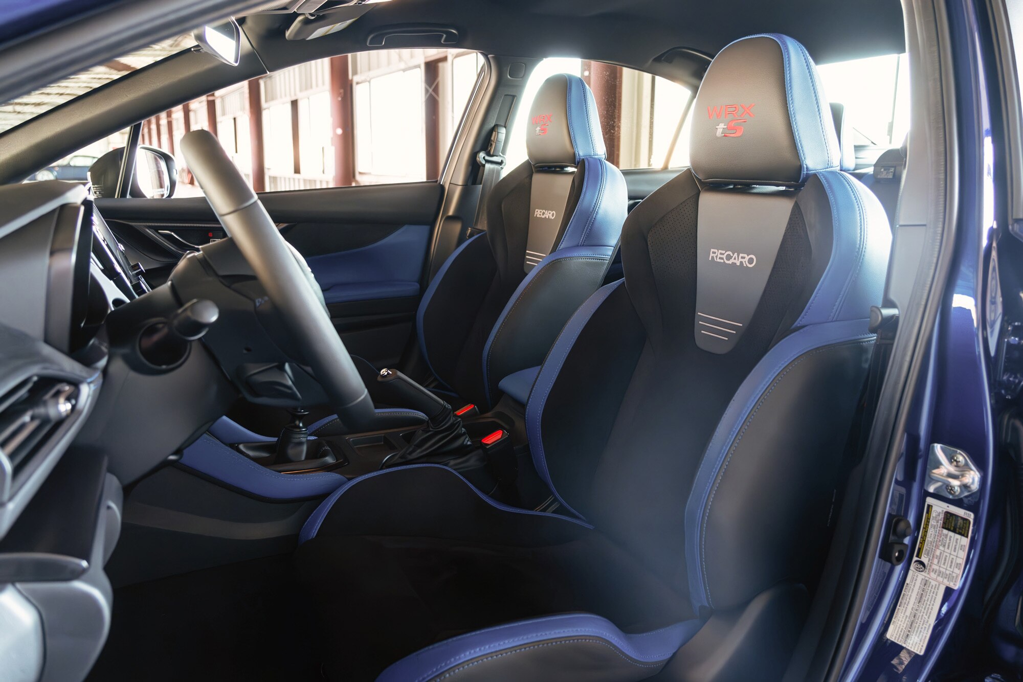 Recaro performance seats in a 2025 Subaru WRX tS interior