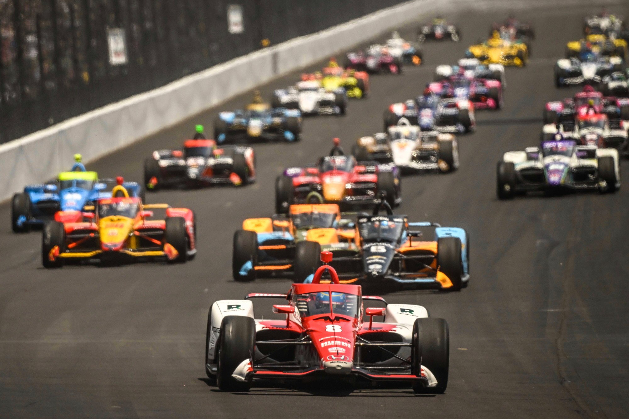 Cars on track for the Indianapolis 500