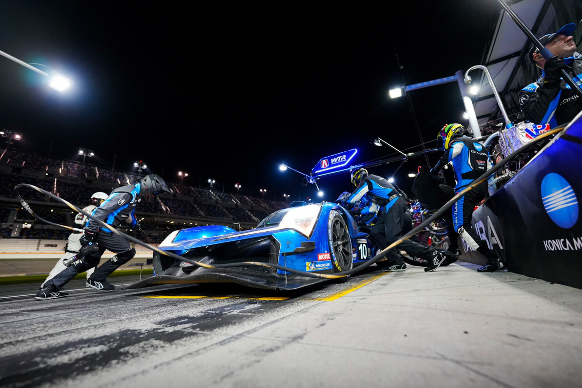 An Acura in pit lane at the Rolex 24 at Daytona