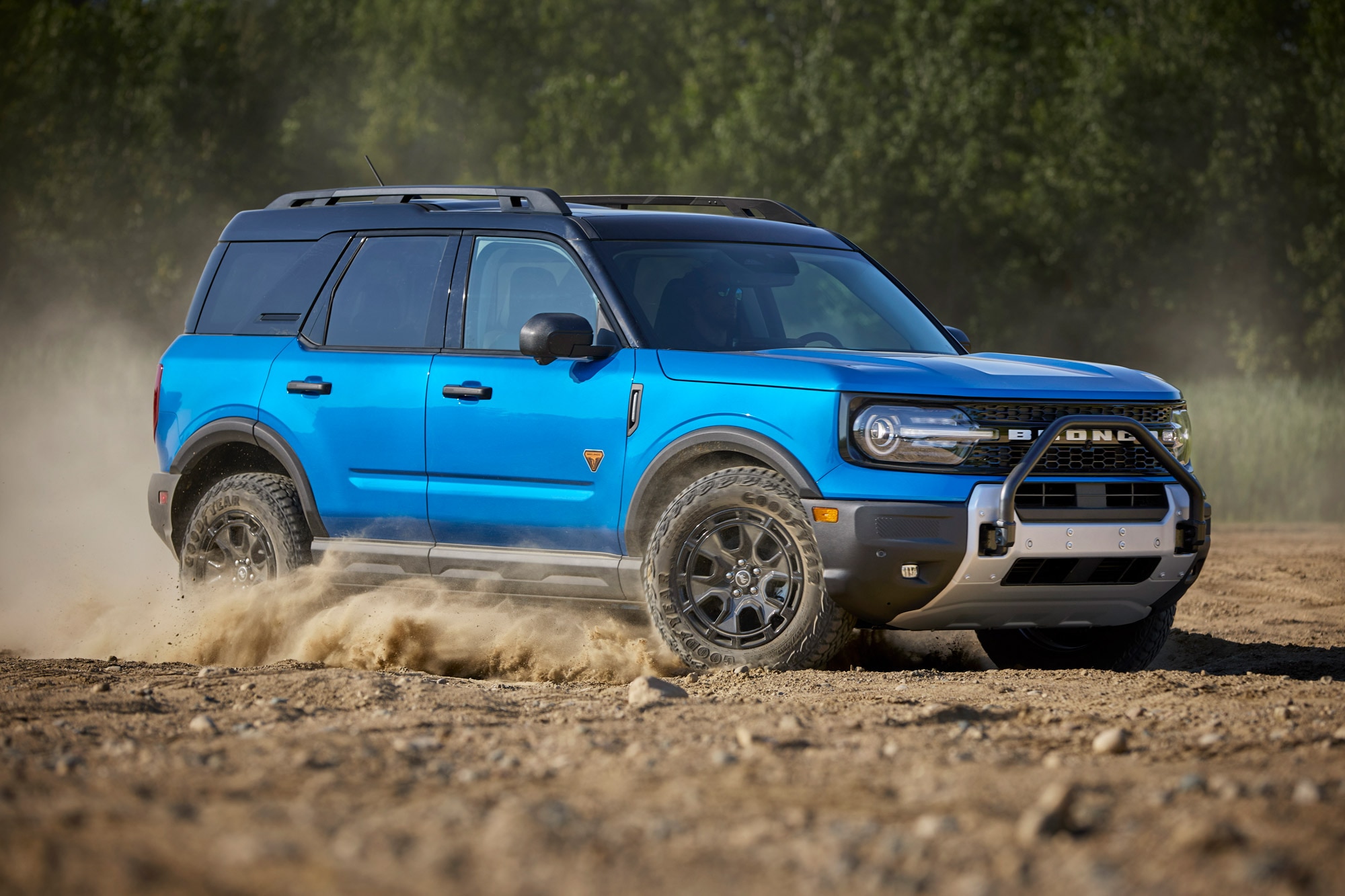 A blue 2025 Ford Bronco Sport Sasquatch