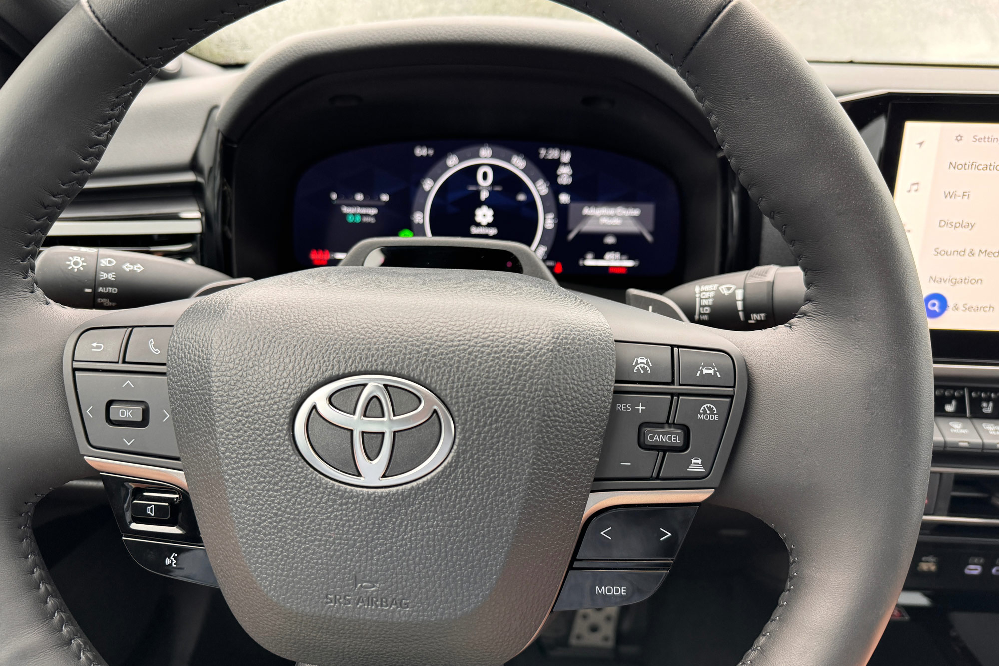 2025 Toyota Camry XSE interior showing the Toyota Safety Sense 3.0 safety features.