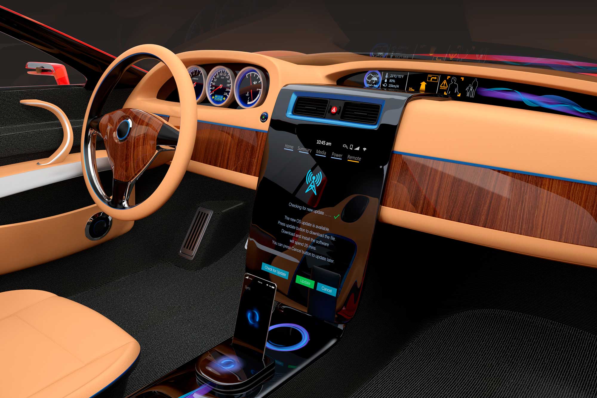 Car interior dashboard