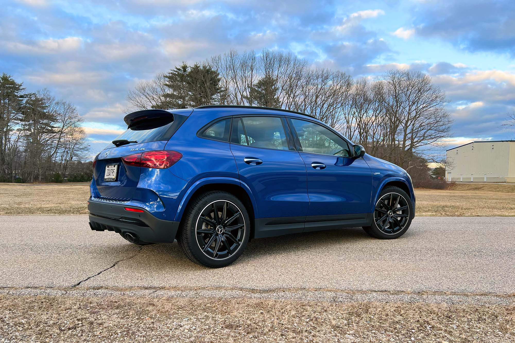 2024 Mercedes-AMG GLA 35 in Starling Blue Metallic, rear right view