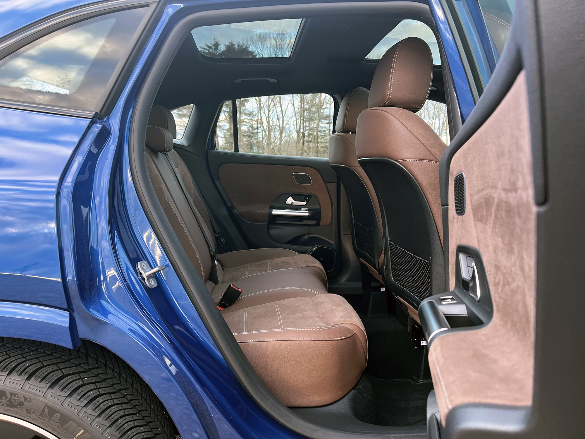 2024 Mercedes-AMG GLA 35 brown-upholstered interior, back seats