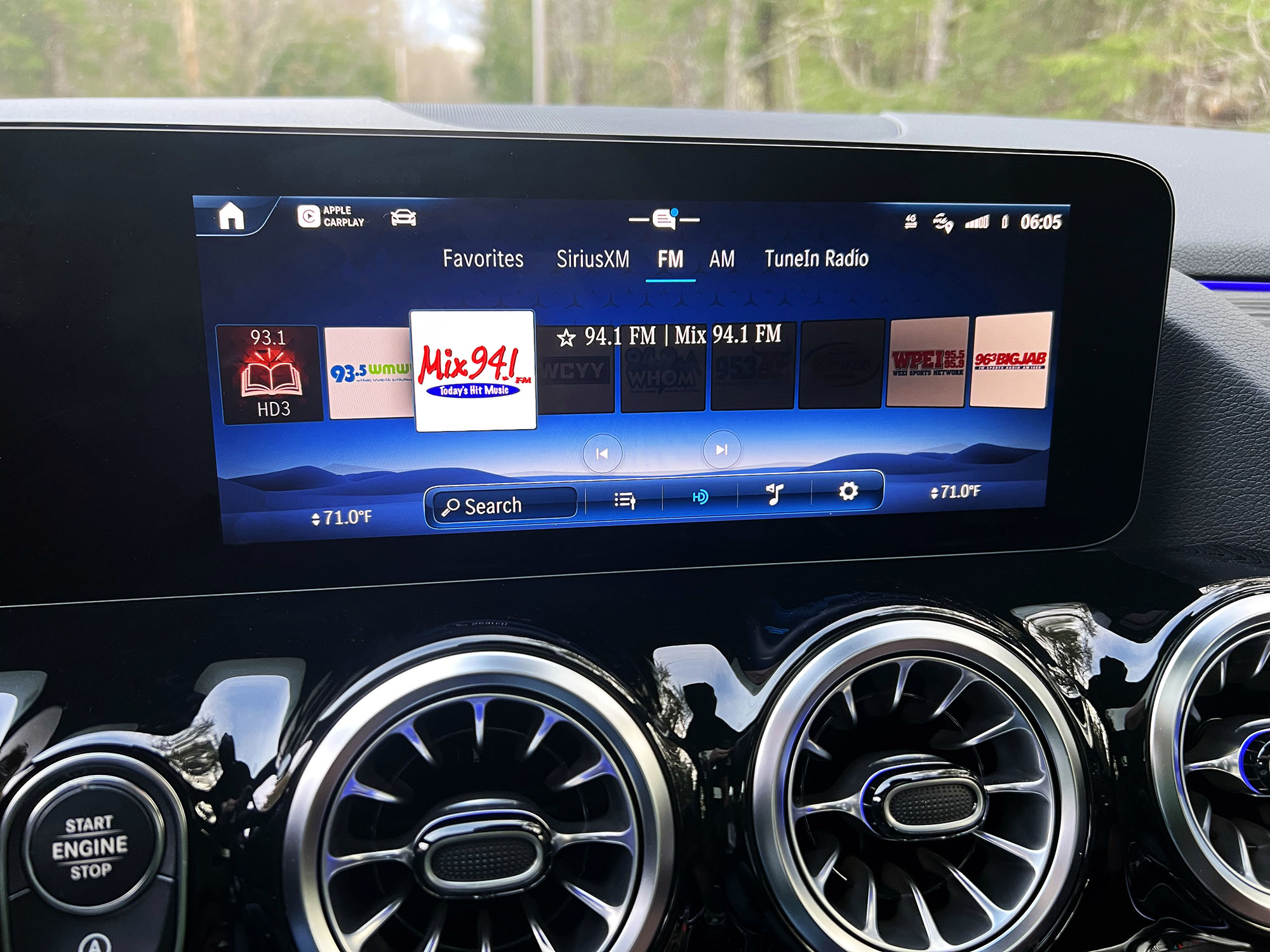 2024 Mercedes-AMG GLA 35 radio displayed on the MBUX infotainment system