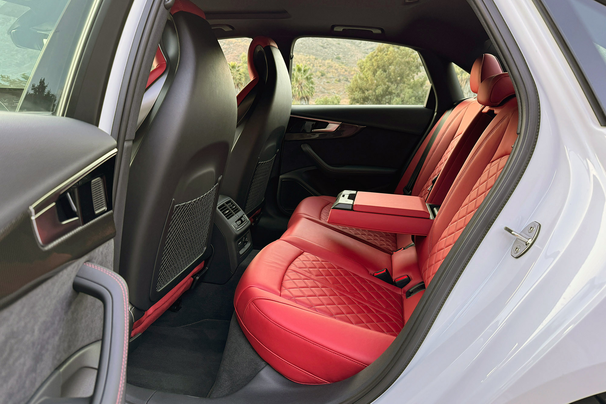 2025 Audi S4 interior, Magma Red leather back seats