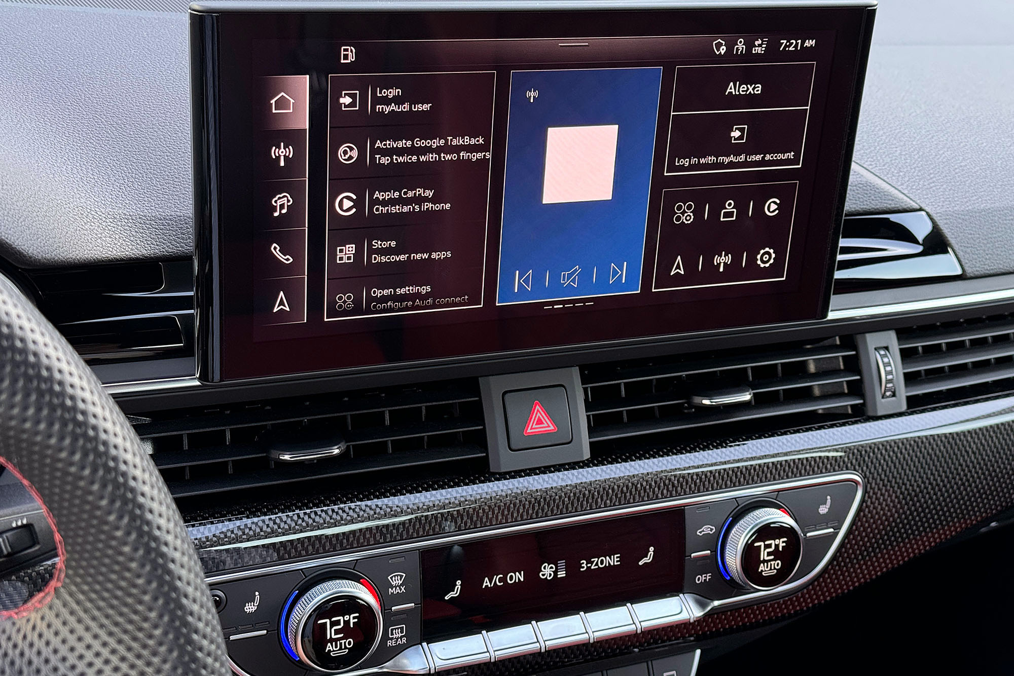 2025 Audi S4 interior, infotainment system and climate controls