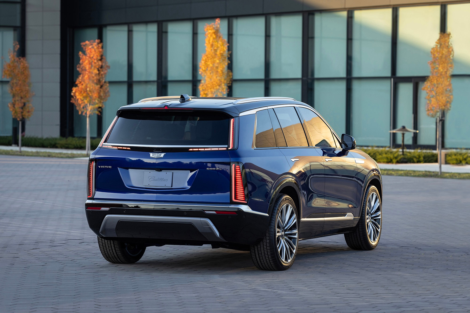 2026 Cadillac Vistiq in Opulent Blue Metallic, rear view