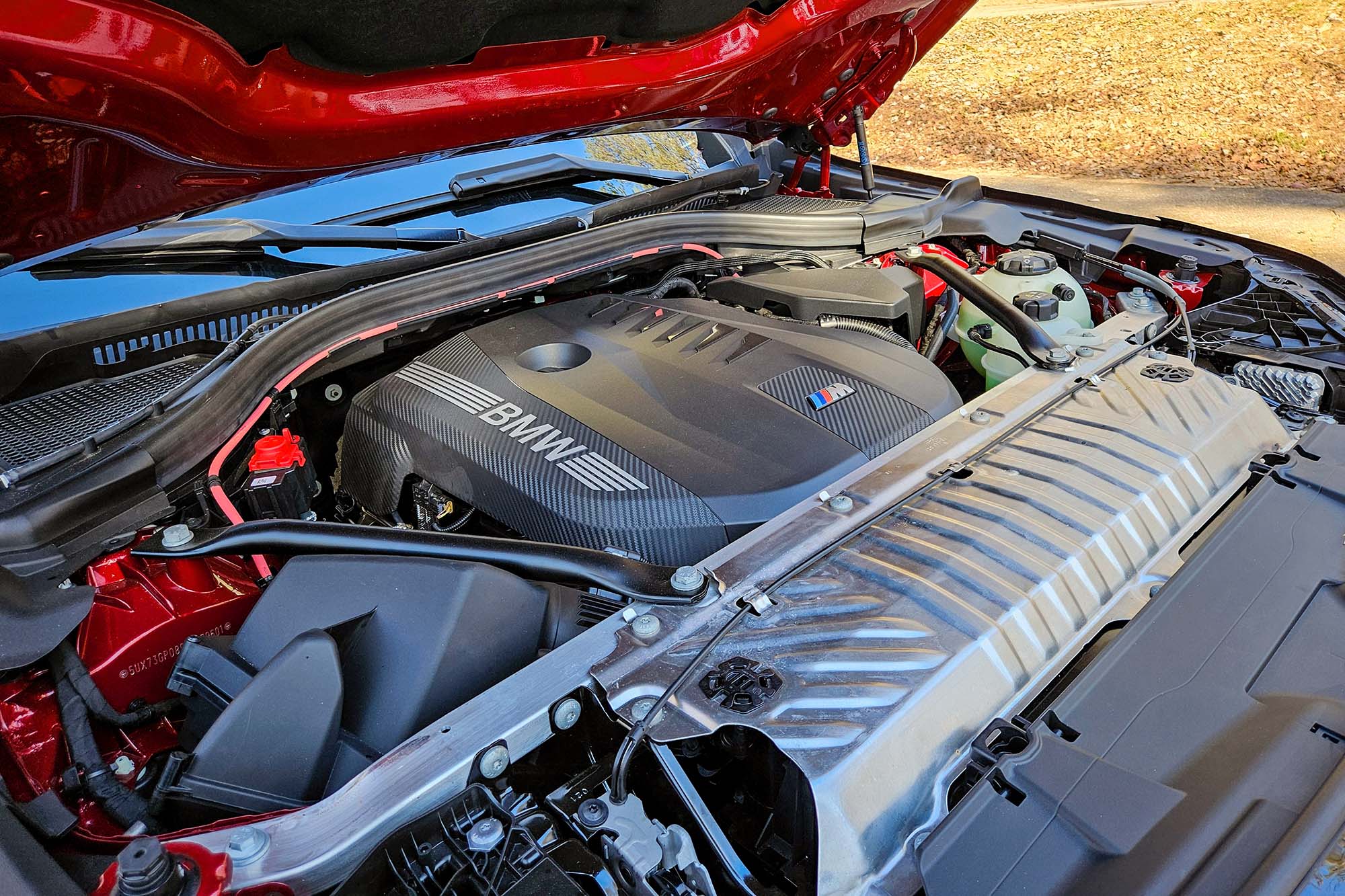 The engine bay of a 2025 BMW X3