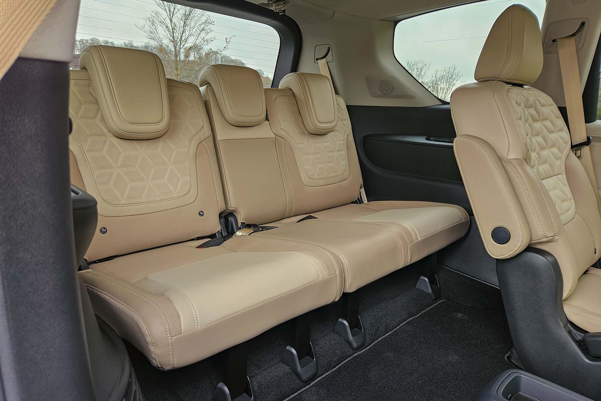 2025 Nissan Armada Platinum Reserve interior showing the third-row seat.