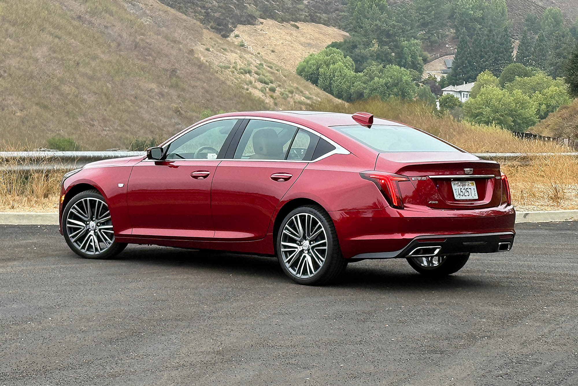 2025 Cadillac CT5 Premium Luxury in Radiant Red, rear