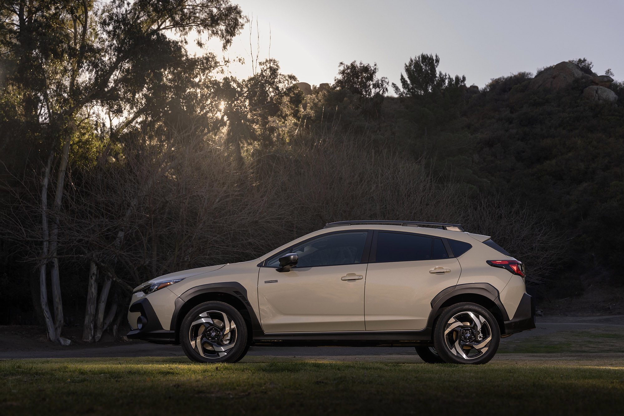 2026 Subaru Crosstrek Hybrid in beige, side profile