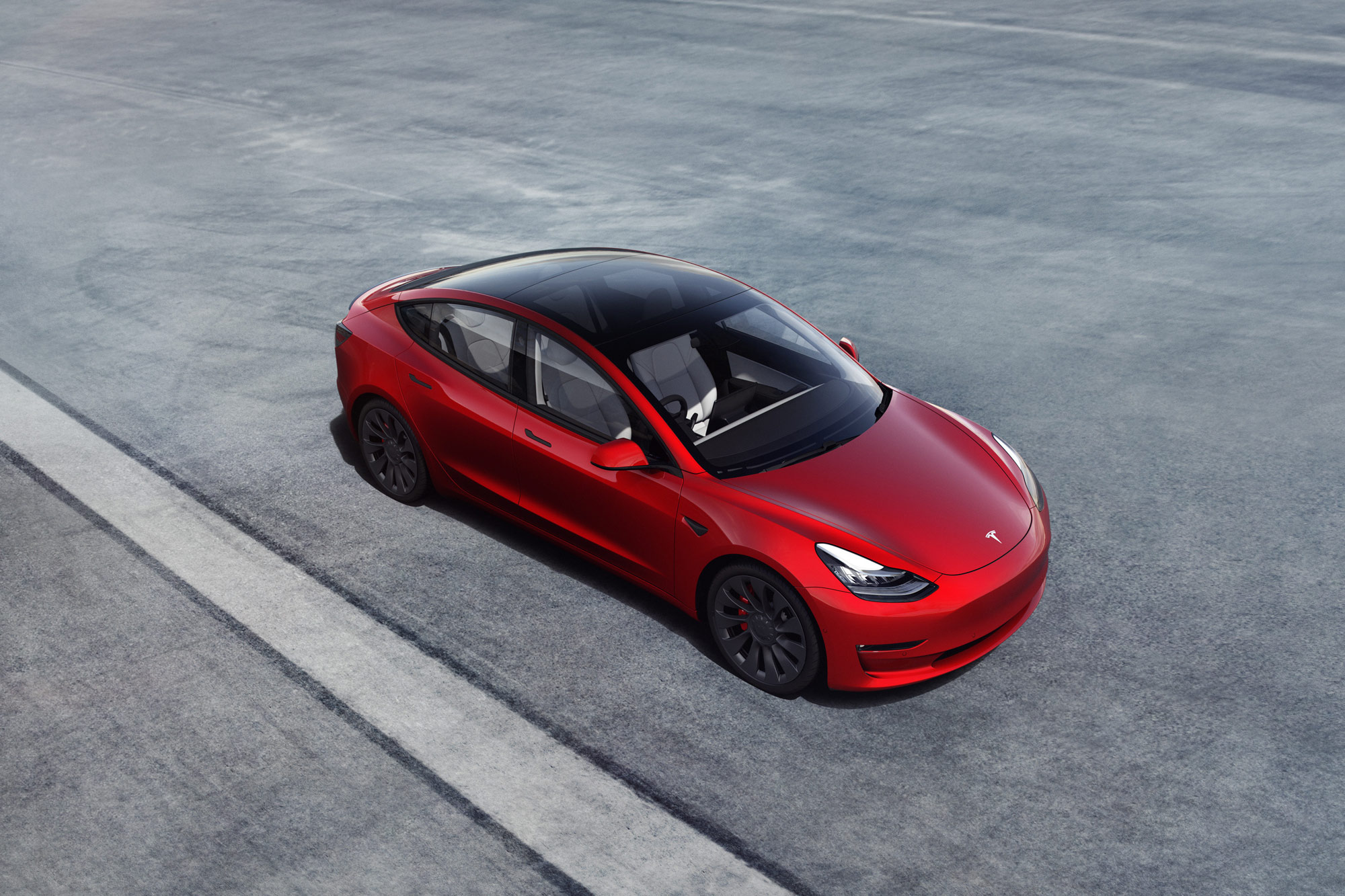 Red Tesla Model 3