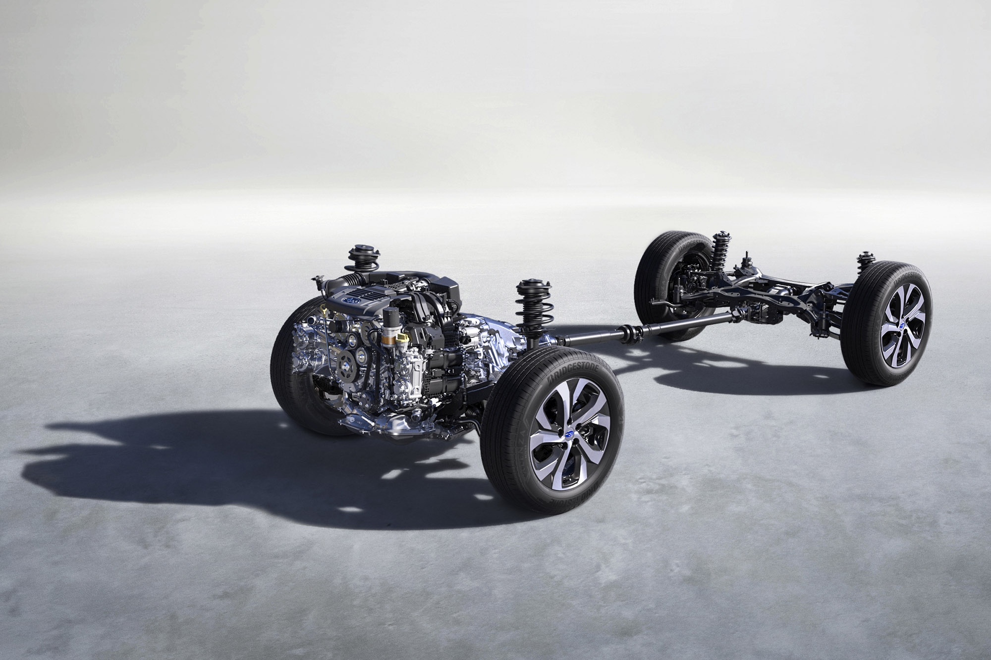 Subaru AWD system without the body of the vehicle