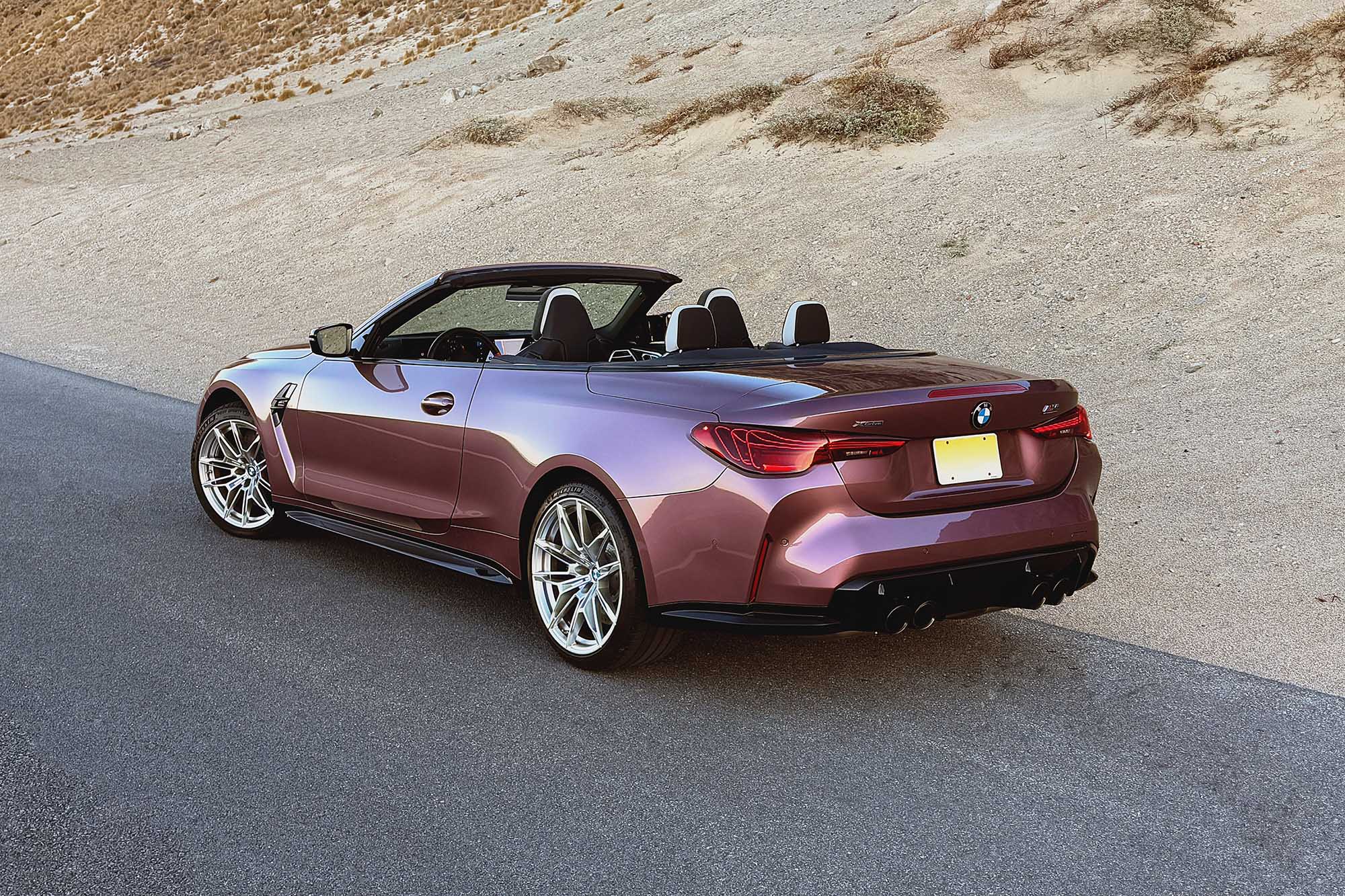 2025 BMW M4 Competition xDrive Convertible in Velvet Orchid, rear