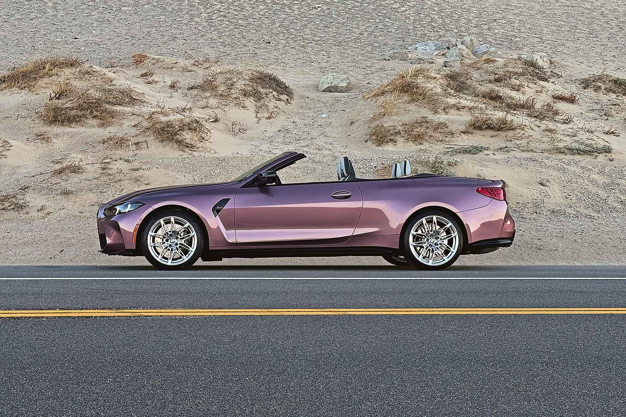 2025 BMW M4 Competition xDrive Convertible in Velvet Orchid, side