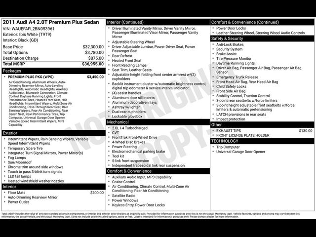 2011 Audi A4 2.0T Premium Plus