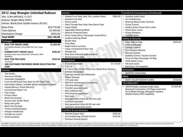 2012 Jeep Wrangler Unlimited Rubicon