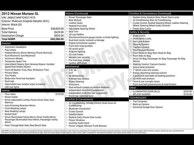 2012 Nissan Murano SL