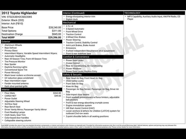 2012 Toyota Highlander Base