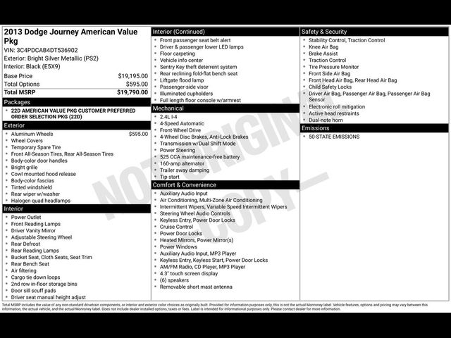 2013 Dodge Journey American Value