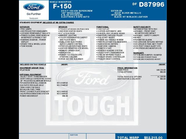 2013 Ford F-150 Platinum