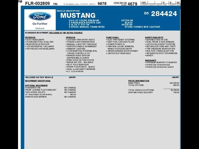 2013 Ford Mustang GT Premium