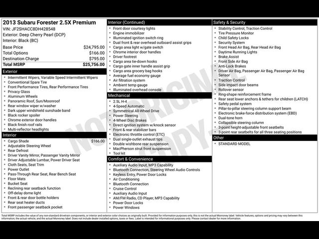 2013 Subaru Forester 2.5X Premium