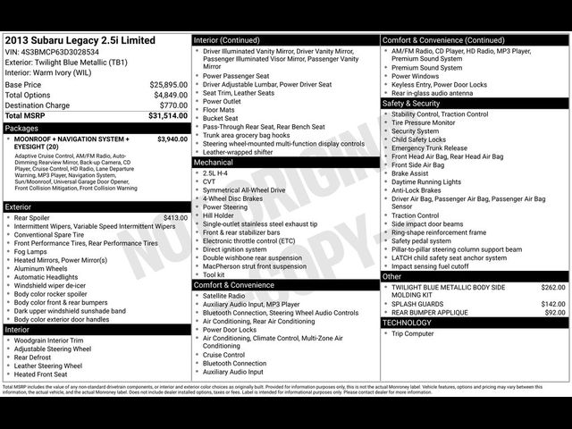 2013 Subaru Legacy 2.5i Limited