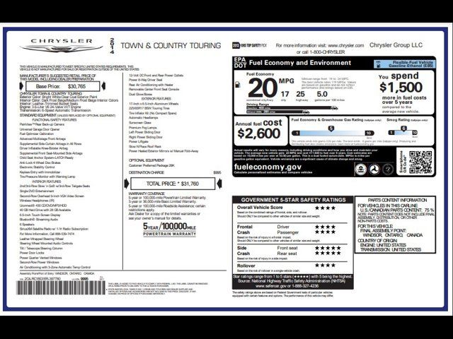 2014 Chrysler Town & Country Touring